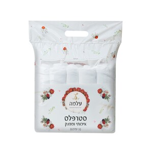 עלמה- סטרפלס לבן איכותי ומפנק 10 י"ח