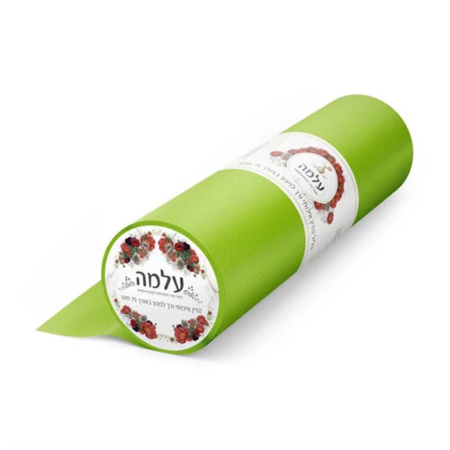 "עלמה" גליל סדין איכותי ורך למגע באורך 75 מטר וירוק תפוח