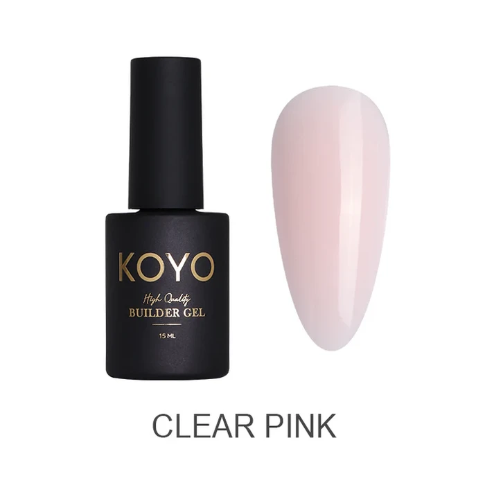 KOYO BUILDER GEL- CLEAR PINK בילדר קויו ורוד שקוף 15 מ''ל