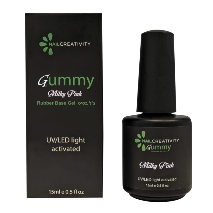 NAIL CREATIVITY RUBBER BASE MILKY PINK ראבר בייס מילקי פינק נייל קריאטיביטי 15 מ''ל
