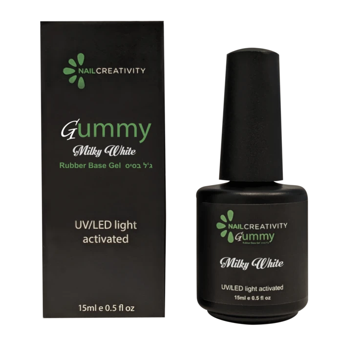 NAIL CREATIVITY RUBBER BASE MILKY WHITE ראבר בייס מילקי וואיט נייל קריאטיביטי 15 מ''ל