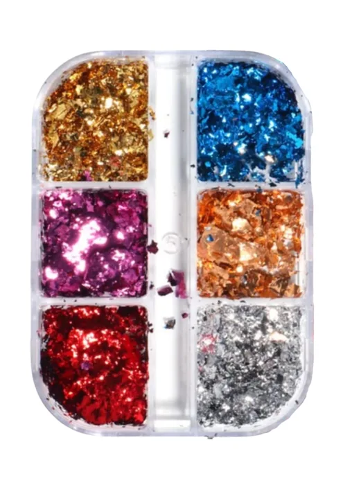 קישוטים לציפורניים- פתיתי מתכת נצנצים בצבעים S